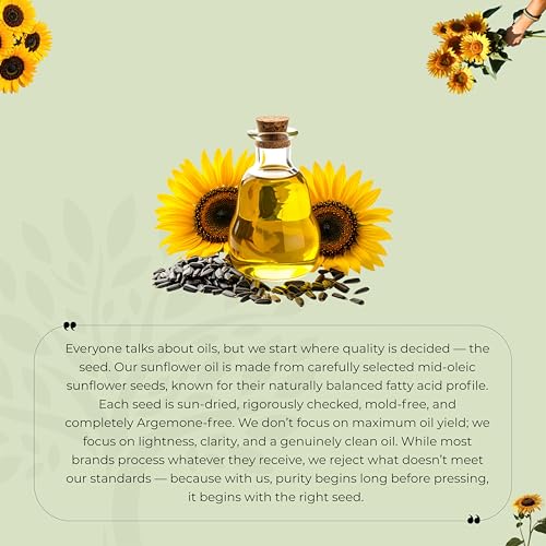 Image of Shree Aanantam Wood Cold Pressed Sunflower Oil - 1L | Pet Bottle | Kolhu /Chekku | Extracted on Wooden Churner | Natural | Chemical-Free | Cold Pressed Sunflower Oil for Cooking - 1l (Pack of 5)