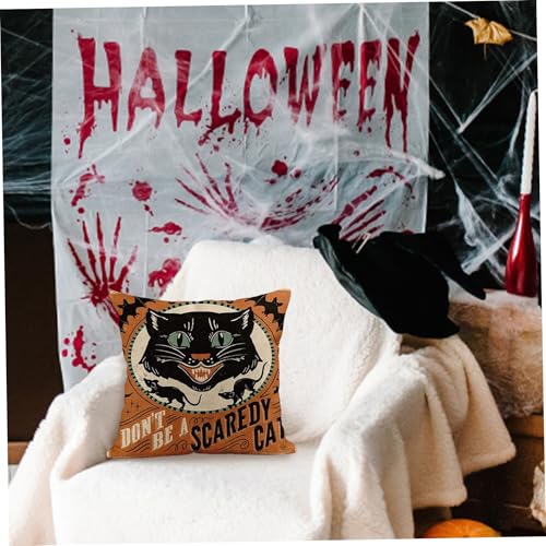 Couvertures d'oreiller Halloween 4pcs en lin pour votre canapé - 6