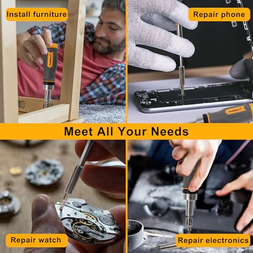 MULWARK 77 Piece Magnetic Ratcheting Screwdriver Bit Set with Case - Image 9