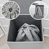 DuneDesign Wäschesack 100 Liter XXL + 60 Liter Reise Wäschesammler für Kleidung - Wäschekorb Set Organizer im Leinen Look mit Kordelzug - faltbarer Wäschebeutel für Koffer Rucksack oder Camping