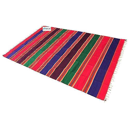 Image of AYUS Solapuri Carpet /Galicha Rug Dari 100% Cotton - 1 (Multicolor Extra Large Size 72 inch x 120 inch or 6 X 10 Feet)