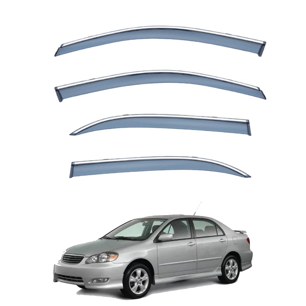 QOEMRHELT 4pc Set In-Channel Wind Deflectors, for Toyota Corolla AE120 2001-2013 Window Visors Rain Guards Vent Visors Rain & Sun Protection,Car Accessories