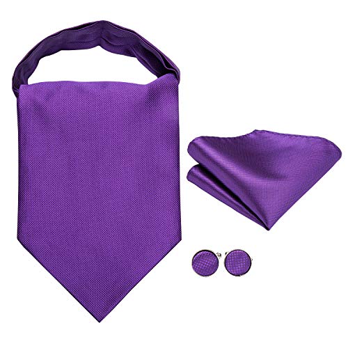 Image of Dubulle Paisley Floral Ascot for Men Self Tie Mens Cravat and Pocket Square Cufflinks Wedding