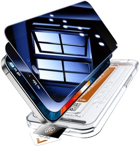 LK für iPhone 17 Pro für Panzerglas Sichtschutz | [Auto-Installation] 0 Staub & Blasen, 9H Härte Bruchsicher Kratzfest Sichtschutzglas, Anti-Fingerabdruck, 2 Stück, Schwarz