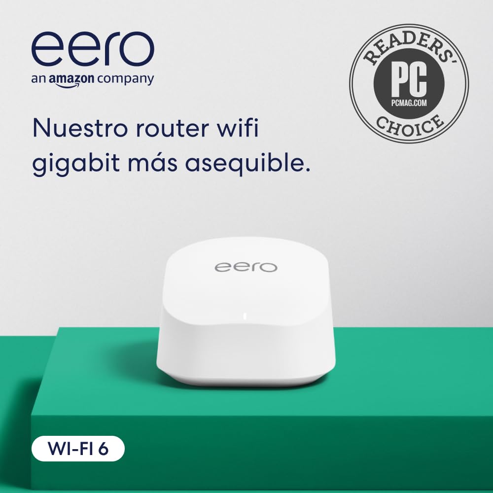 Amazon eero 6+ Mesh WiFi Router | With 1Gb/s Ethernet, 140m² Coverage & Capacity to Connect 75+ Devices | 1 Unit, 2022 Model - 1