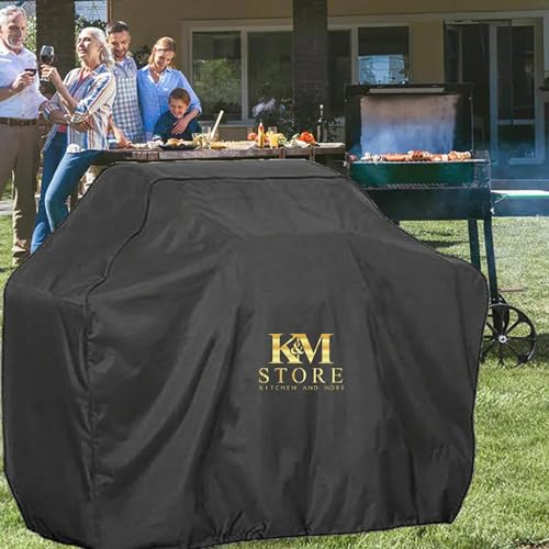 Grillabdeckung Wetterfest Grill Abdeckhaube 420D Oxford-Stoff Grillhaube Gasgrill Abdeckung Grill Schutzhülle UV-beständig Schutz vor Regen Grill Abdeckplane Serie (145x61x117cm) Größe: M – Bild 3