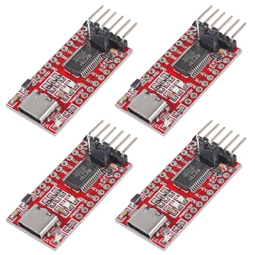 ACEIRMC 4pcs Type-C FT232RL USB to TTL Serial Converter Adapter Module 3.3V 5.5V FT232R Breakout Mini USB to TTL Adapter Board for Arduino (4pcs)