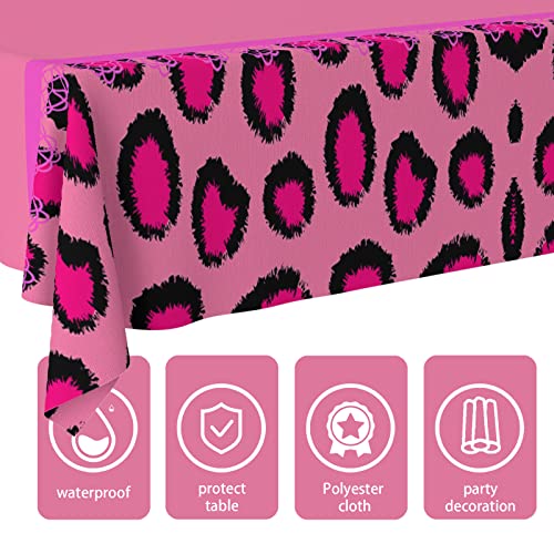 Gzbjmygs Creative Leopard Animal Print Tablecloths Pink Spotted Pattern Art Wildlife Leopard Skin Rectangular Table Covers Decorations For Dining Room Kitchen Birthday Party Supplies 53" X 98" #TOP2