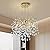 KVTOEP Modern Crystal Tree Branches Chandelier, 18in Gold 6 Lights Large Ceiling Hanging Light for Dining Room, Round Raindrop Pendant Light Fixture