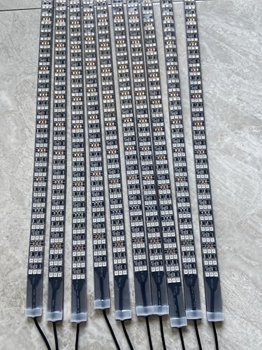 Generic 12PCS 1FT 2FT RGB Dream Color CHASING Flow Series Light Strips Addressable Treble LEDs Triple Rolls Off-Road Lighting Bluetooth Remote for Slingshot (12PCS 1FT Triple Row Light Strips)