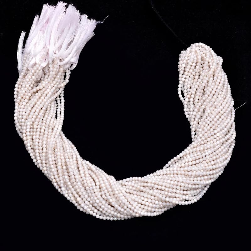 Pierre de Lune AAA+ micro perles à facettes 2mm pour création de bijoux d'exception