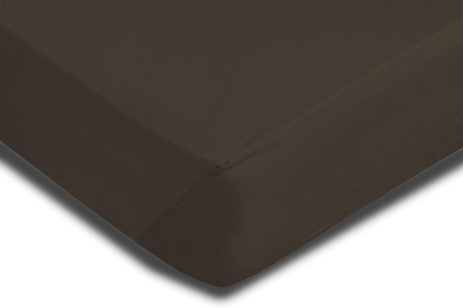one-home 2 Split Topper Spannbettlaken braun 180x200-200x200 cm Heavy Jersey Baumwolle