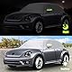 Autoabdeckung Wasserdicht Ersatz für VW Beetle 1998-2019, Sonnenfest Hälfte Autoabdeckung, Halbgarage UV Beständige Halbe Auto Abdeckplane Staubdicht Schneefest Outdoor Indoor