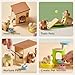 Tiny Land Wooden Dollhouse Animal Set for Toddlers, Dollhouse Accessories & Dolls House Furniture Sets for Toddlers, Montessori Pretend Play Family Pets Set Toys, Gift for Kids Age 3+