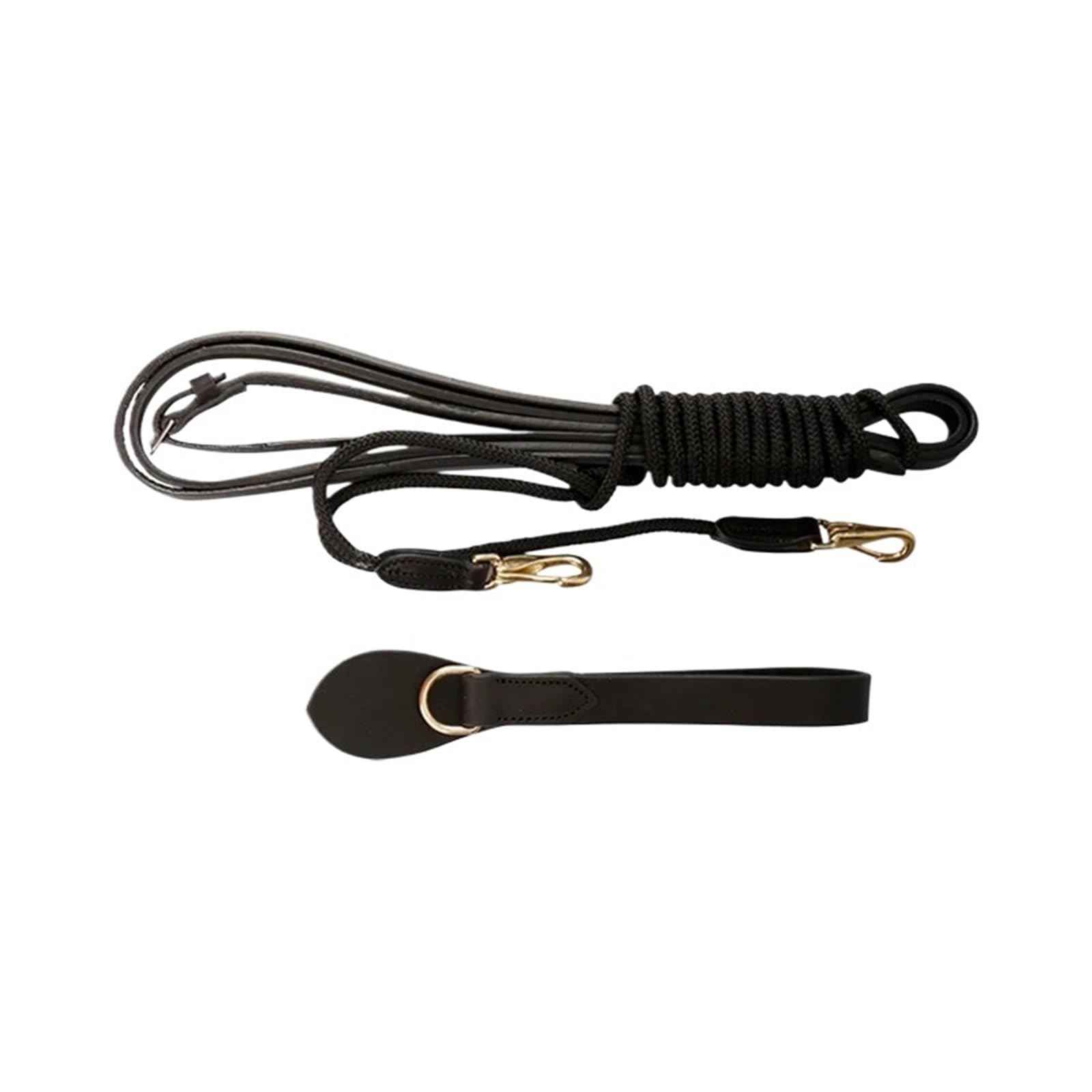 Cavalli Redini Aiuto for l'addestramento in Pelle Redini for l'istruzione equestre Briglia for l'equitazione Corde for Cavalli Lunghe di Colore Marrone e Nero