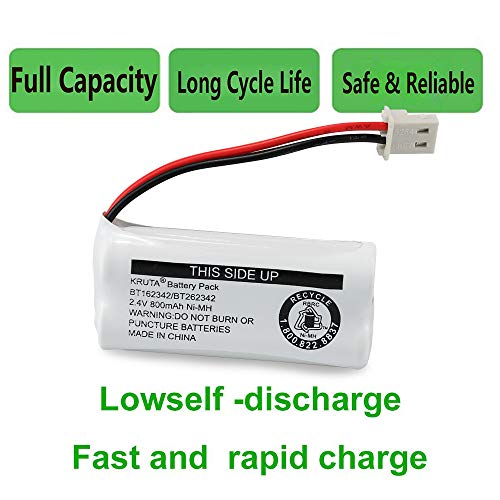 Kruta BT162342-2-USA Bt262342 Cordless Phone Batteries Compatible With Bt183342 Bt283342 Bt166342 Bt266342 Vtech Cs6114 Cs6419 Cs6719 At&T El52300 Cl80111 Handset Telephone thumb #5