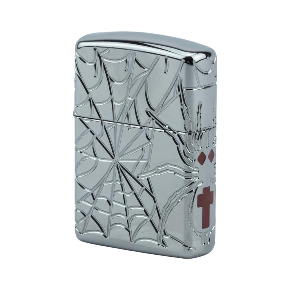 ZIPPO Spider Deep Carved Armor Case Chrome Ha limitato a 1.000 pezzi, inciso su 8 lati con inserto laterale epossidico, in confezione speciale