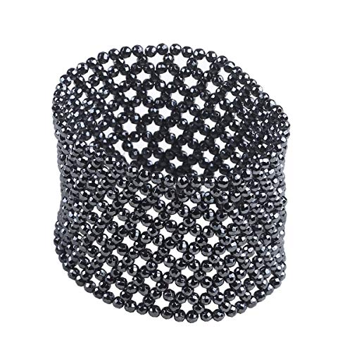 Image of Sugoi Pearl Collection Stunning Genuine Black Hematite Stone Stretch Bracelet