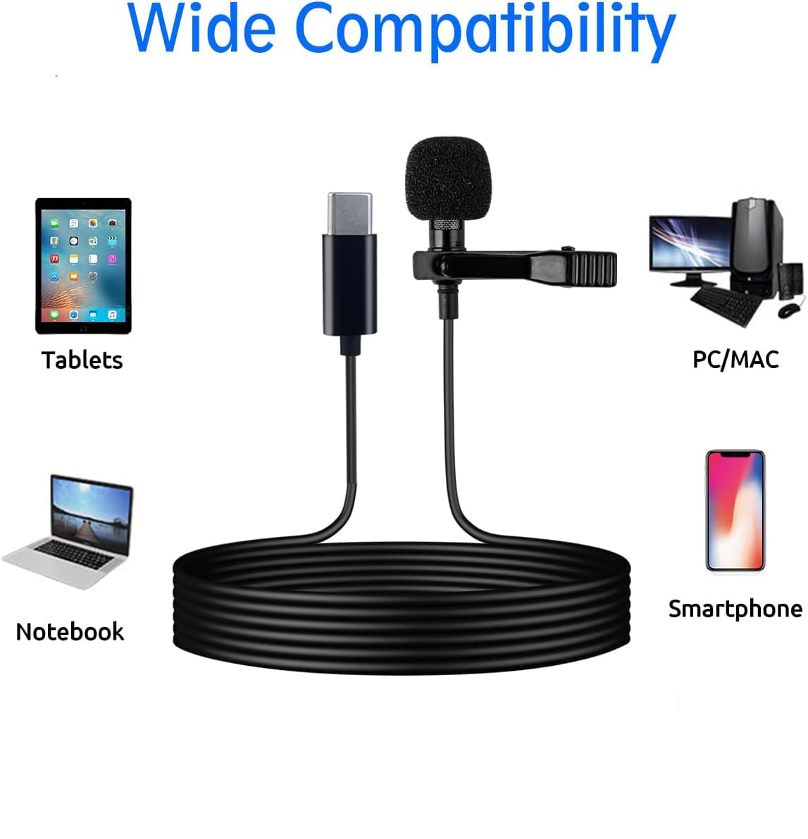 Microfono Lavalier USB-C Fyvadio - Per Video, Vlog E Interviste Su IPhone, IPad E Android - Foto 11