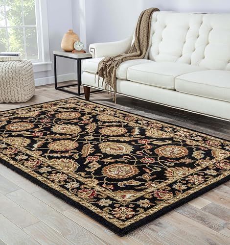 Image of 4x6 Ft Wool Tufted Rug - Compact Handcrafted Carpet for Small Living Rooms, Bedrooms & Study Areas