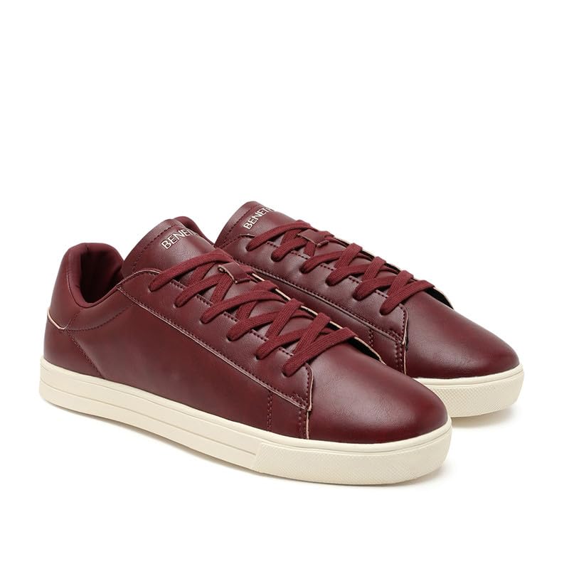 Image of United Colors of Benetton Mens United Colors of Benetton Solid Lace-up Classic Leather Finish Sneakers Sneaker