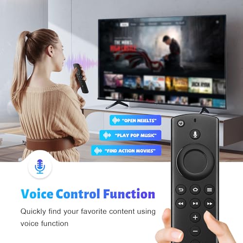 Image of Replacement Remote for Series, TV Stick (HD, 4K, 4K Max, Lite), for Stick (2nd Gen /3rd Gen), TV Cube and Omni, Insignia, Toshiba, Pioneer Smart TVs with Voice Control Black