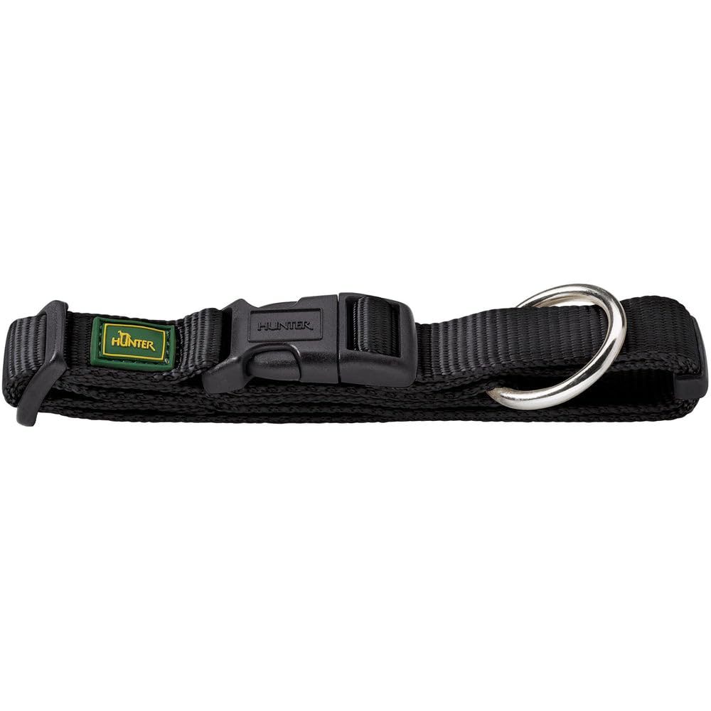 HUNTER VARIO PLUS - Collare per cani, con scarico della trazione, resistente, flessibile, chiusura a clic, L-XL/2,5, nero