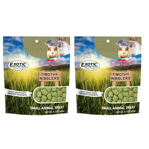 Timothy Nibblers - 100% All Natural, High Fiber, Sun Cured Timothy Grass Treat - Rabbits, Guinea Pigs, Chinchillas, Degus, Prairie Dogs, Tortoises, Hamsters, Gerbils, Rats & Small Pets (4 Ounce)
