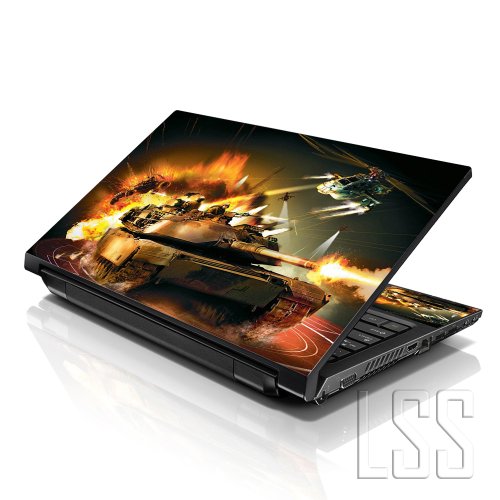 Image of LSS Laptop 15 15.6 Skin Cover with Colorful Tank and Helicopter War Explosion Pattern for HP Dell Lenovo Apple Asus Acer Compaq - Fits 13.3 inch 14 inch 15.6 inch 16 inch (2 Wrist Pads Free)