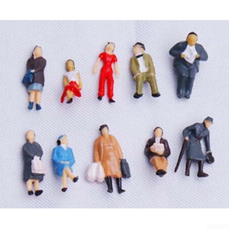 Create a Detailed Train Railway Scene with 24Pcs Mixed Model People Figures, Scale 1 87