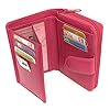LOLUNA® Porte-Monnaie Cuir Fermeture hermétique - Portefeuille - Compagnon - spacieux et Fonctionnel pour Ranger 9 Cartes - Billet - Monnaie - identité - permis - Idée Cadeau pour Femme - Fuchsia #1