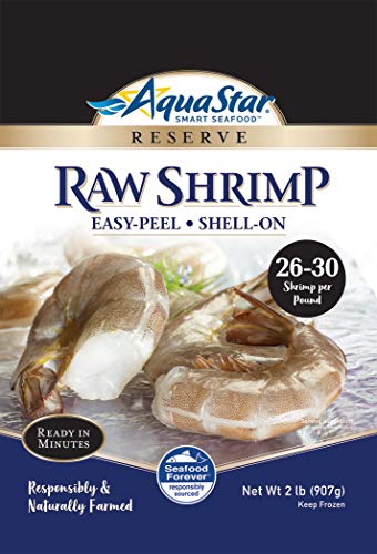 Aqua Star, Raw, Easy-Peel, Shell-On Shrimp, 26-30 Count , 2 Lb (Frozen) #TOP2