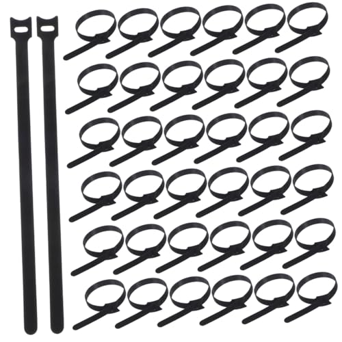 Gatuida 100pcs bridas reutilizables para cables con cierre de gancho y bucle para electrónica, organización de cables de escritorio negro 12x300mm