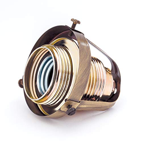 Support de verre en laiton vintage E27 pour fixer un globe ancien