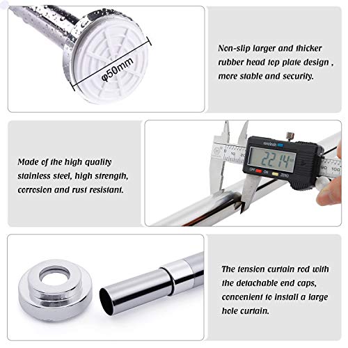 GQC Teleskopstange aus Edelstahl(105-170cm)Ausziehbare Duschvorhangstange ohne Bohren Teleskopstange Vorhang Verstellbar Kleiderstange Drehen Gardinenstange für Badezimmer und Schlafzimmer