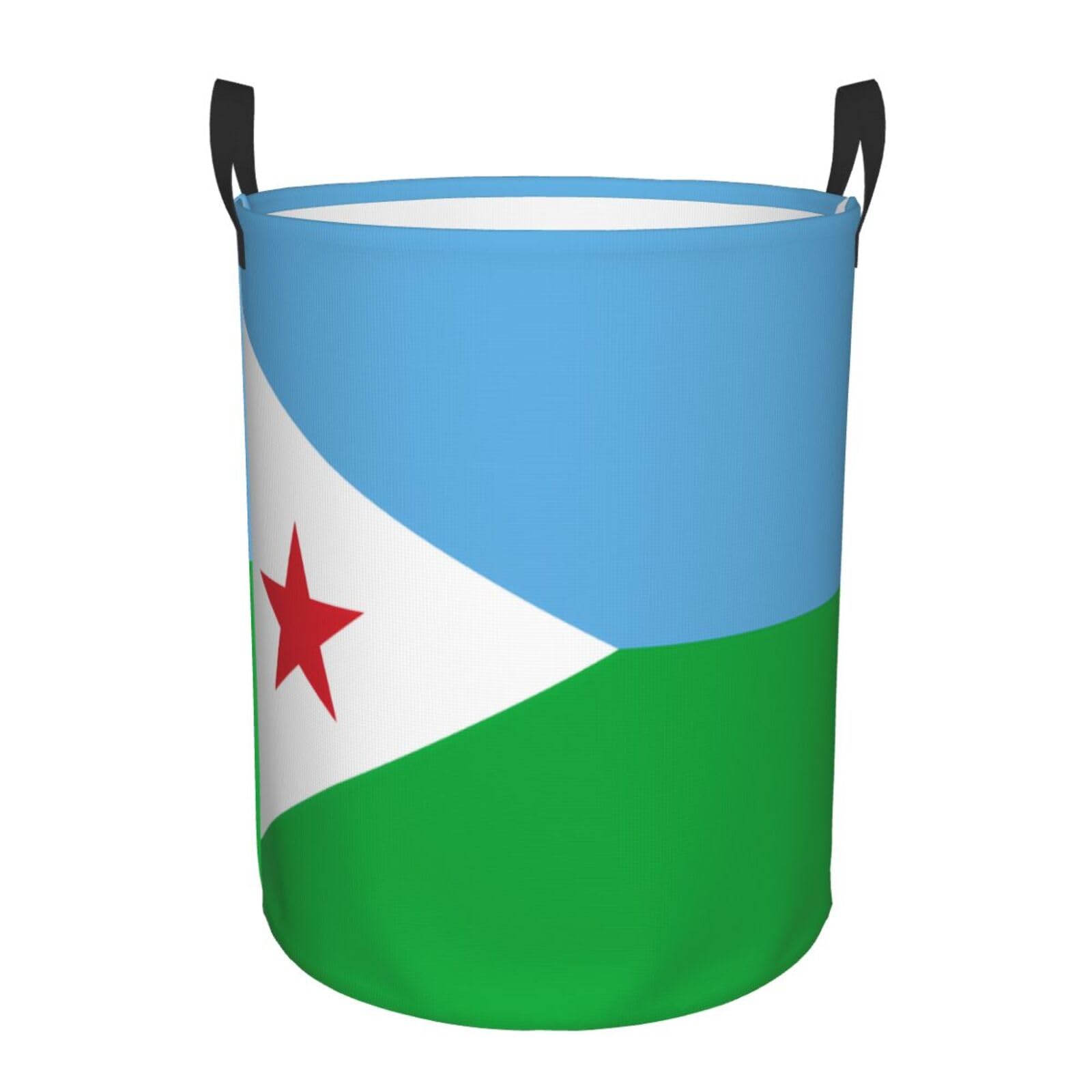 M Circular Hamper Flag of Djibouti Print for Dirty Clothes