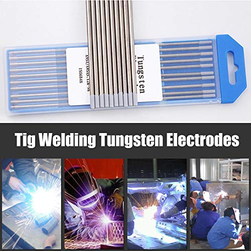 Welding Electrodes, 10pcs Tungsten Welding Electrodes Lanthanides Electrode Tip 2.4×150mm (Gold Tip)