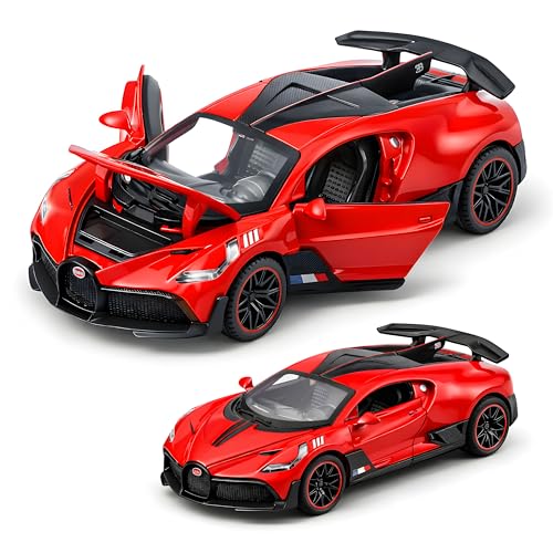 Image of Toyshine 1:32 Scale Die Super Fast Racing Model Car with Music and Lights Along with Pull Back Function Opening Doors Feature for Kids Boy Girl 3+, Red