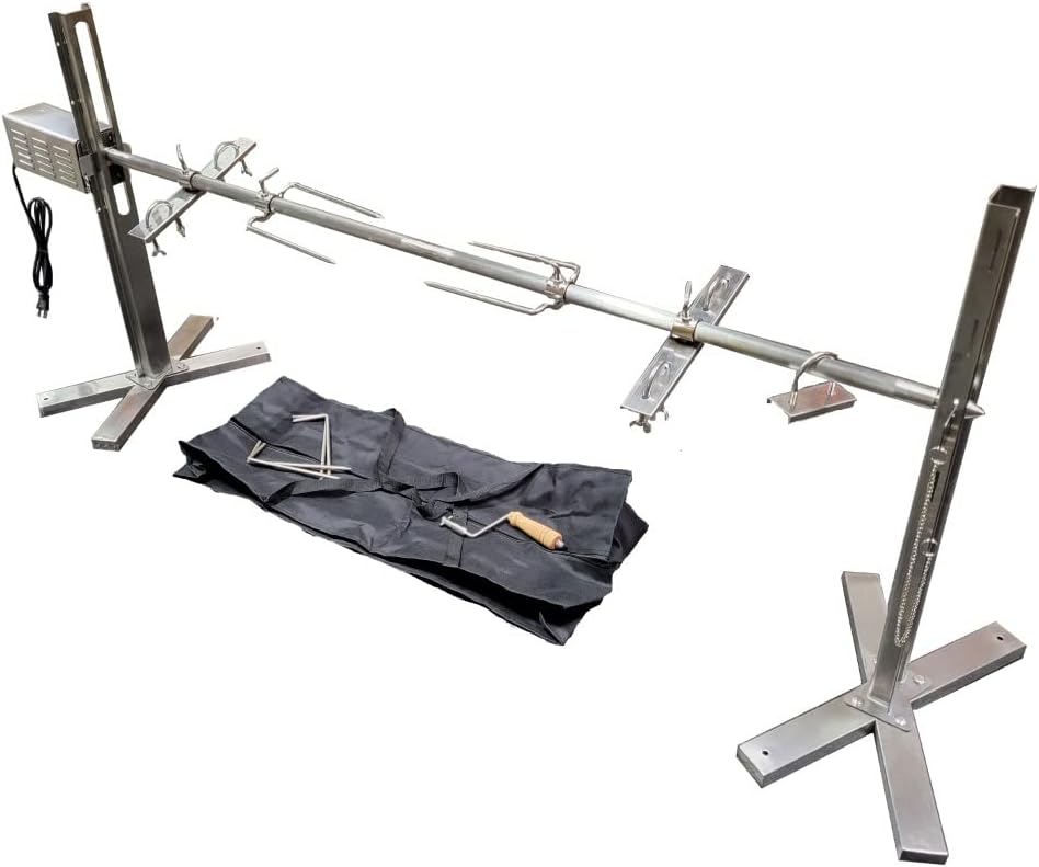 Smoke Daddy 53” Portable Electric Rotisserie Grill Kit – Heavy-Duty Spit Roaster for Whole Pig, Lamb & Large Meats