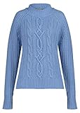 Unifarbener Strickpullover Nicowa Damen Rundhalspullover mit Zopfstrickmuster – SANBETA