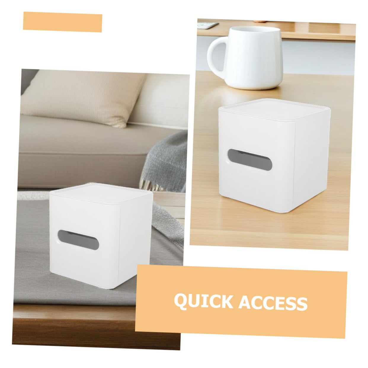 Cabilock 3piezas Caja De Almacenamiento Cuadrada De Cubos Dispensador De Pañuelos Faciales Plástico Organizador De Toallas Papel Hogar Baño Sala De