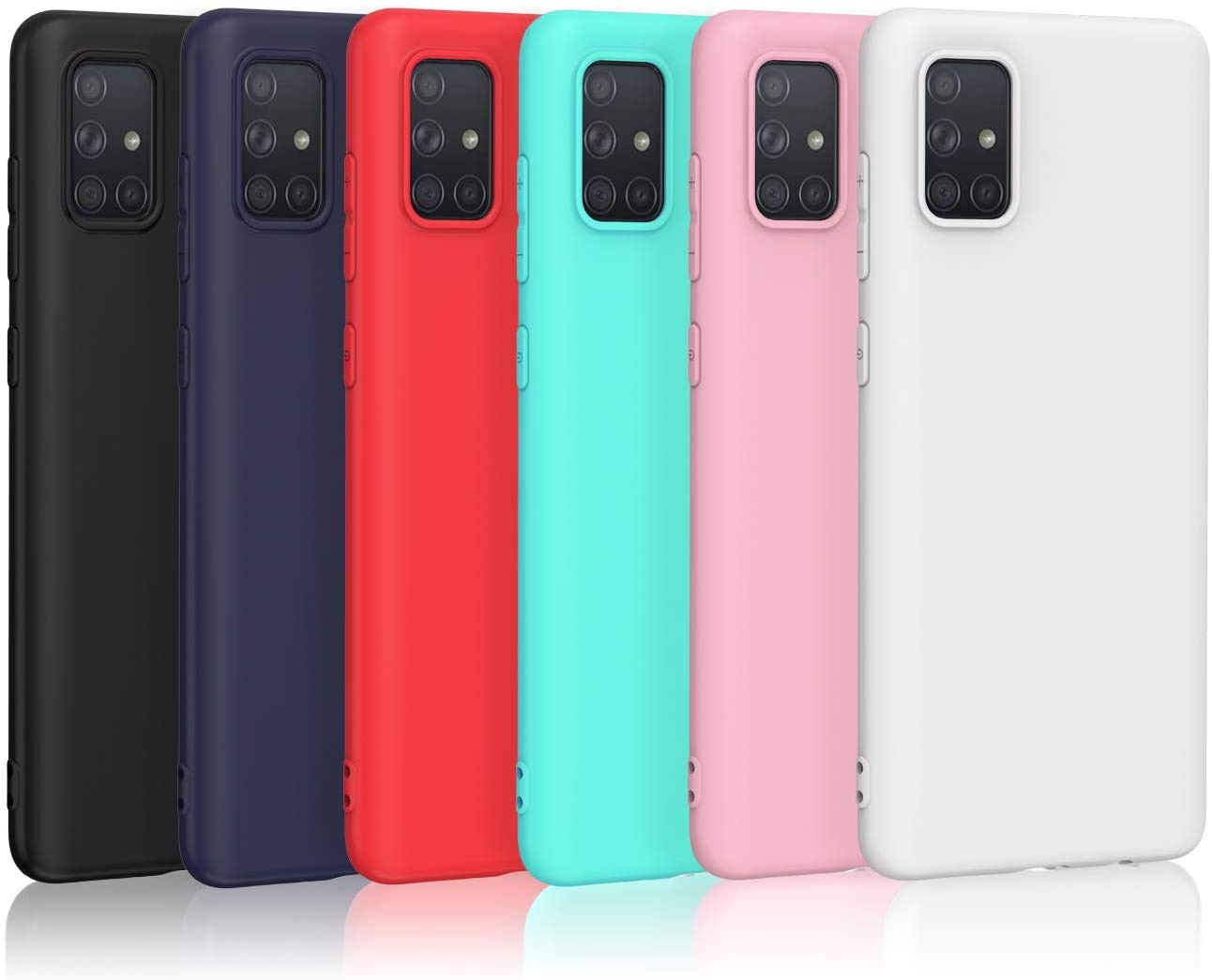 6x Case for Samsung Galaxy Note10 Lite Ultra Thin Soft TPU Silicone Cover Solid Color Case 360 Degree Shockproof Anti Slip Scratch Resistant Protection (Black, Royal Blue, Red, Green, Pink, White)