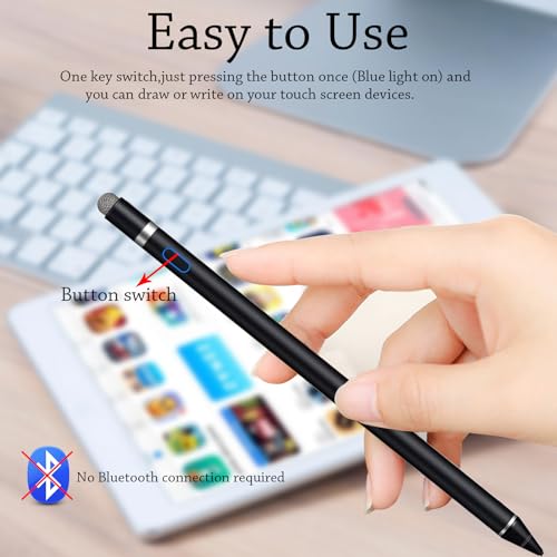 Image of DOGAIN Stylus Pen For Ipad,Dogain Active Pencil For Touchscreen With Dual Touch Function,Active Digital Fine Point Pen Compatible With Apple Ipad /Pro /Air /Mini /Iphone /Samsung / /Ios /Android & More-Black
