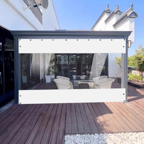 Artiz Cortinas De Vinilo para Exteriores para Patio, Cerramiento De Porche Resistente con Ojales, Paneles De Plástico Transparente con Protección contra El Viento, para Balcones(1x1m)
