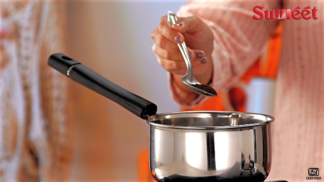 Buy Sumeet Stainless Steel Saucepan, 0.8 L, 1 Piece (White), 800