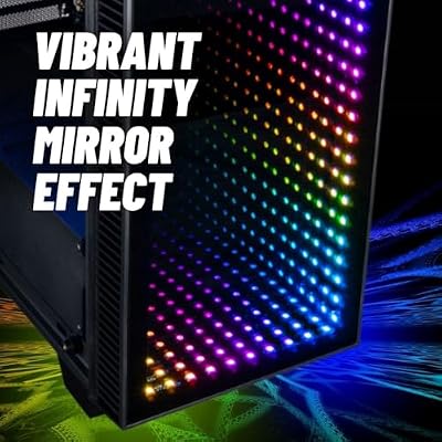 Computer Upgrade King Continuum Micro V2 mATX Infinity Mirror Gaming PC Tower Case w/ 6 Pre-Installed ARGB PWM Fans, Dual Mode Control (Mobo + Remote), ATX PSU Ready, 347mm GPU Space