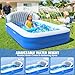 AixPool 2026 Inflatable Pool with Sprinkler,Durable Blow up Pool with Big Backrest, Rectangle Kids Pool Backyard,Children Swimming Pool,Small Inflatable Kiddie Pool,Outdoor Water Pool for Kids-M