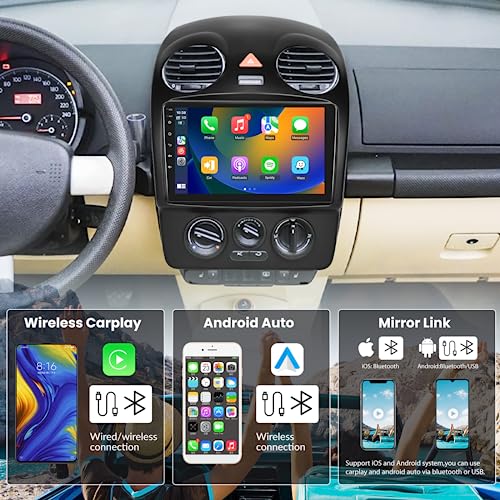 2+32G Android Car Stereo For Volkswagen Beetle 2004 2005 2006 2007 2008 2009 2010 Support Wireless Carplay With 9” Touchscreen Hifi Autoradio Android Auto Wifi Gps Navigation Radio Backup Camera #TOP1