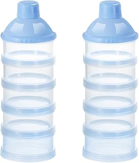 Accmor 5-Compartment Stackable Formula Dispenser - Portable Travel Container for Baby Milk Powder & Snacks, BPA-Free Food Grade PP