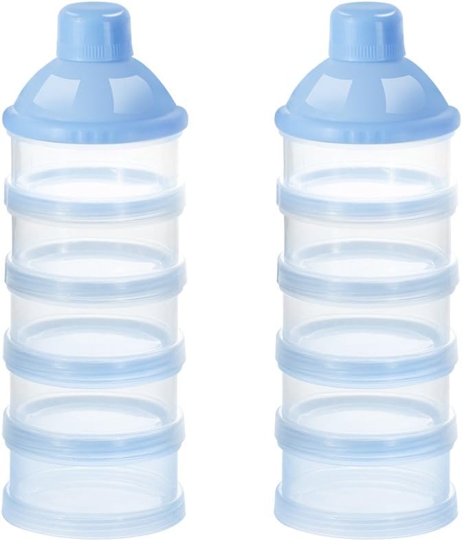 Accmor Formula Dispenser On The Go, 5 Compartments Stackable Formula Container for Travel, Baby Milk Powder Kids Snack Container, BPA Free
